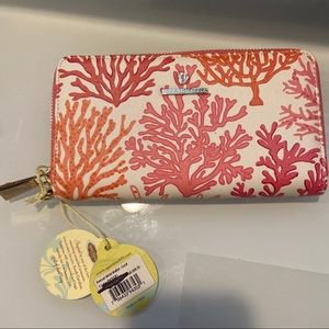 Spartina retreat wrist wallet coral